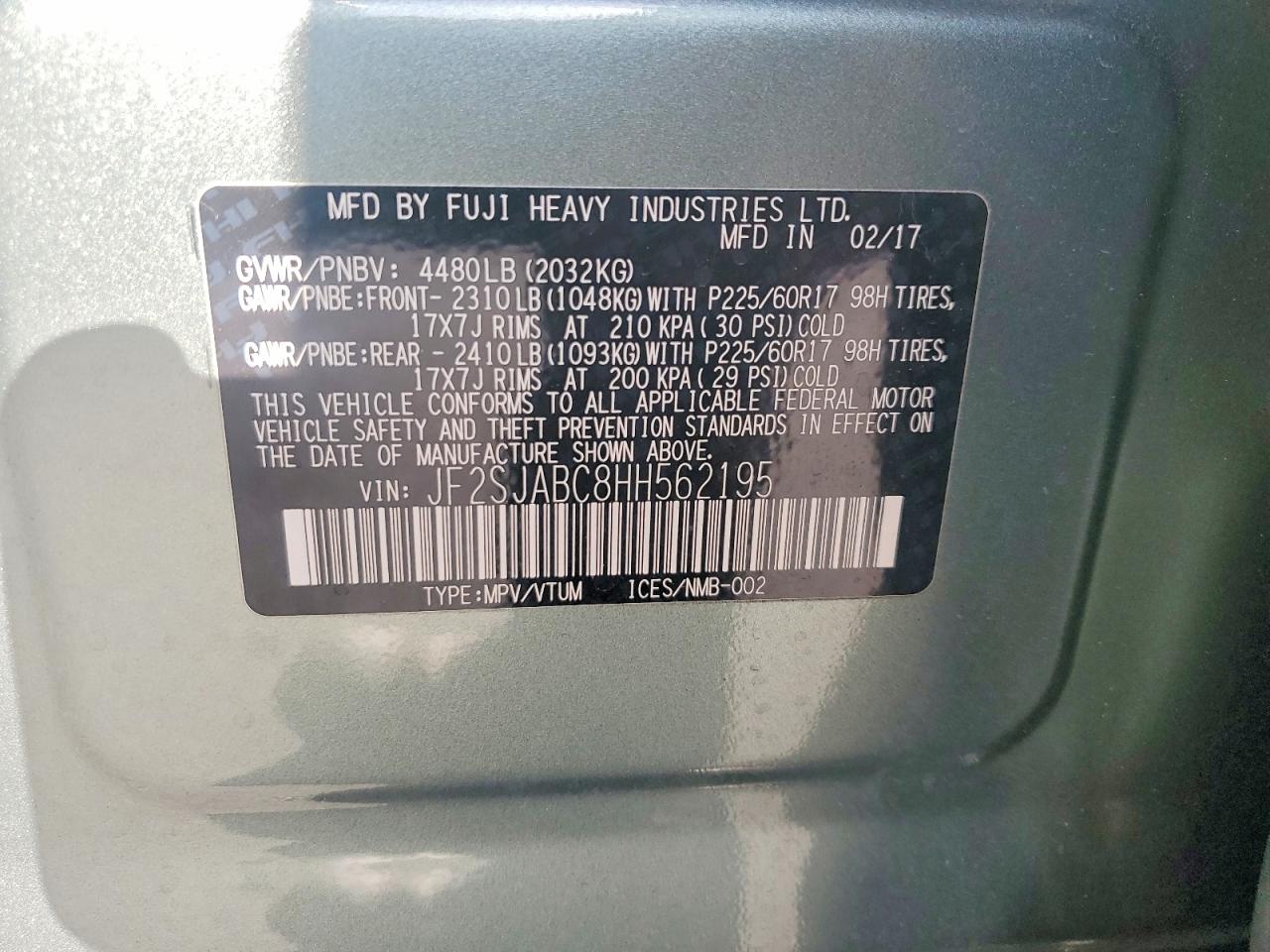 2017 SUBARU FORESTER