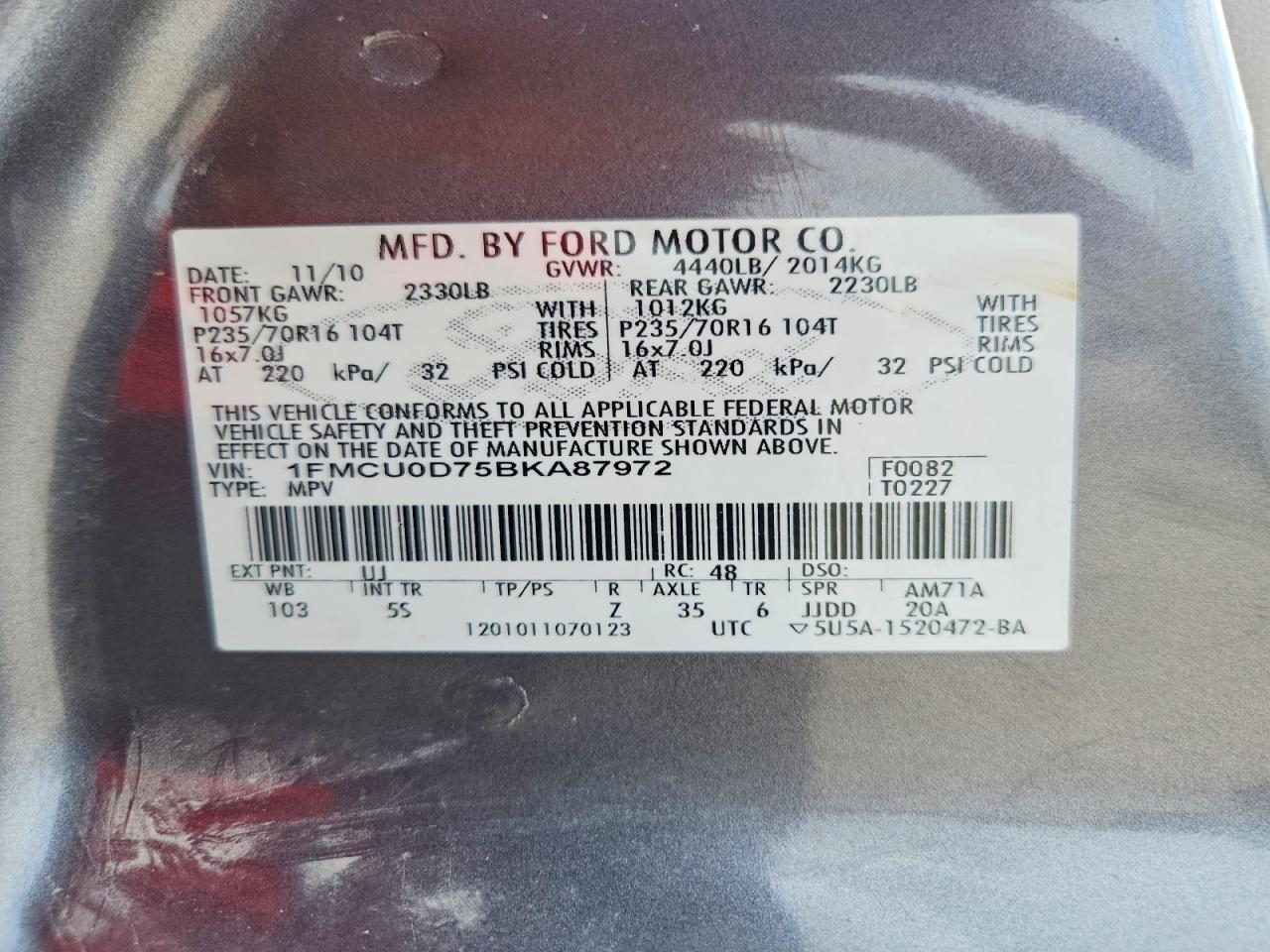 2011 FORD ESCAPE