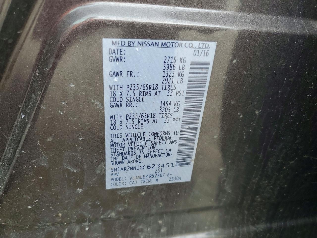 2016 NISSAN PATHFINDER