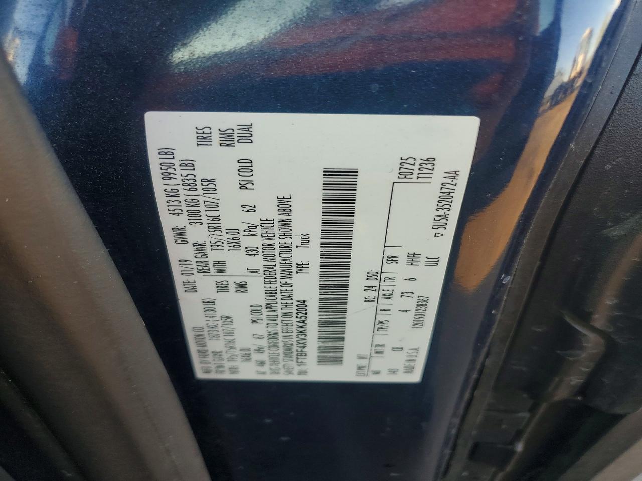 2019 FORD TRANSIT