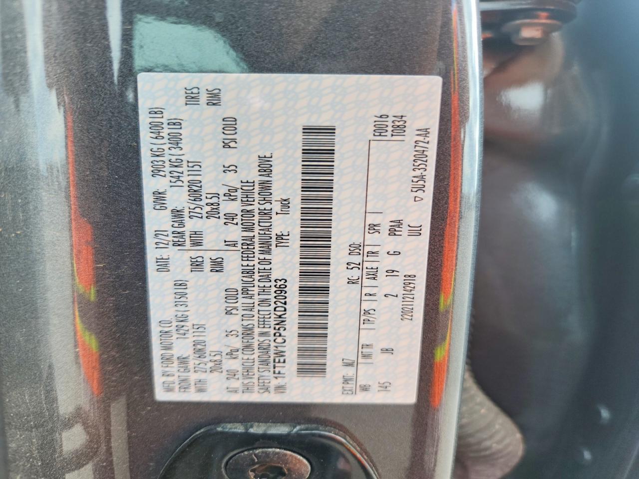 2022 FORD F150