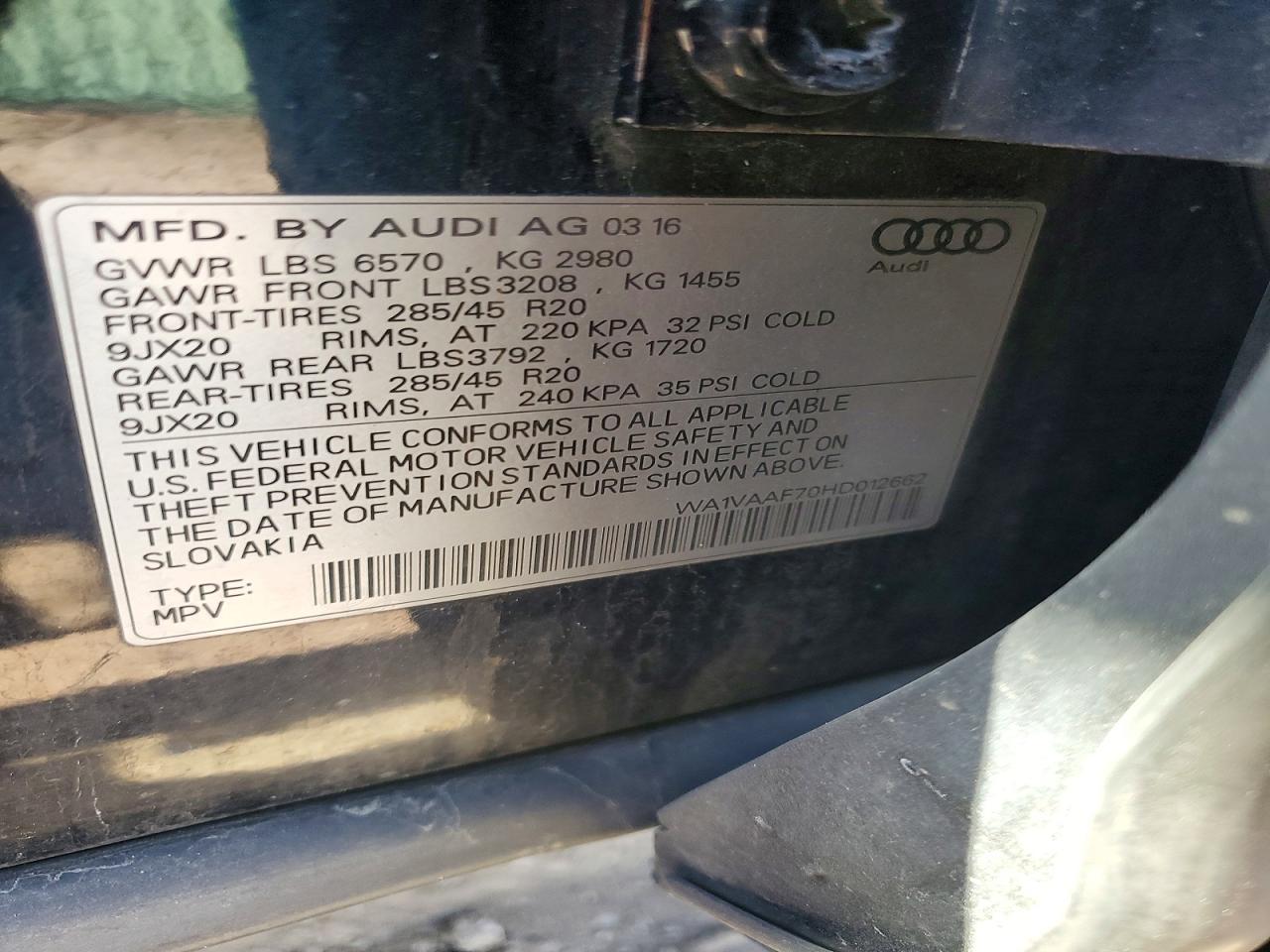 2017 AUDI Q7