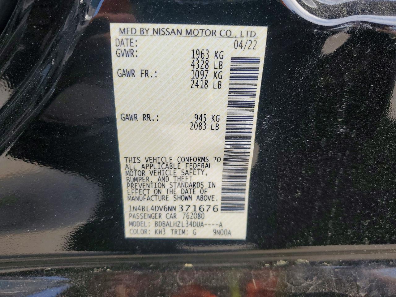 2022 NISSAN ALTIMA