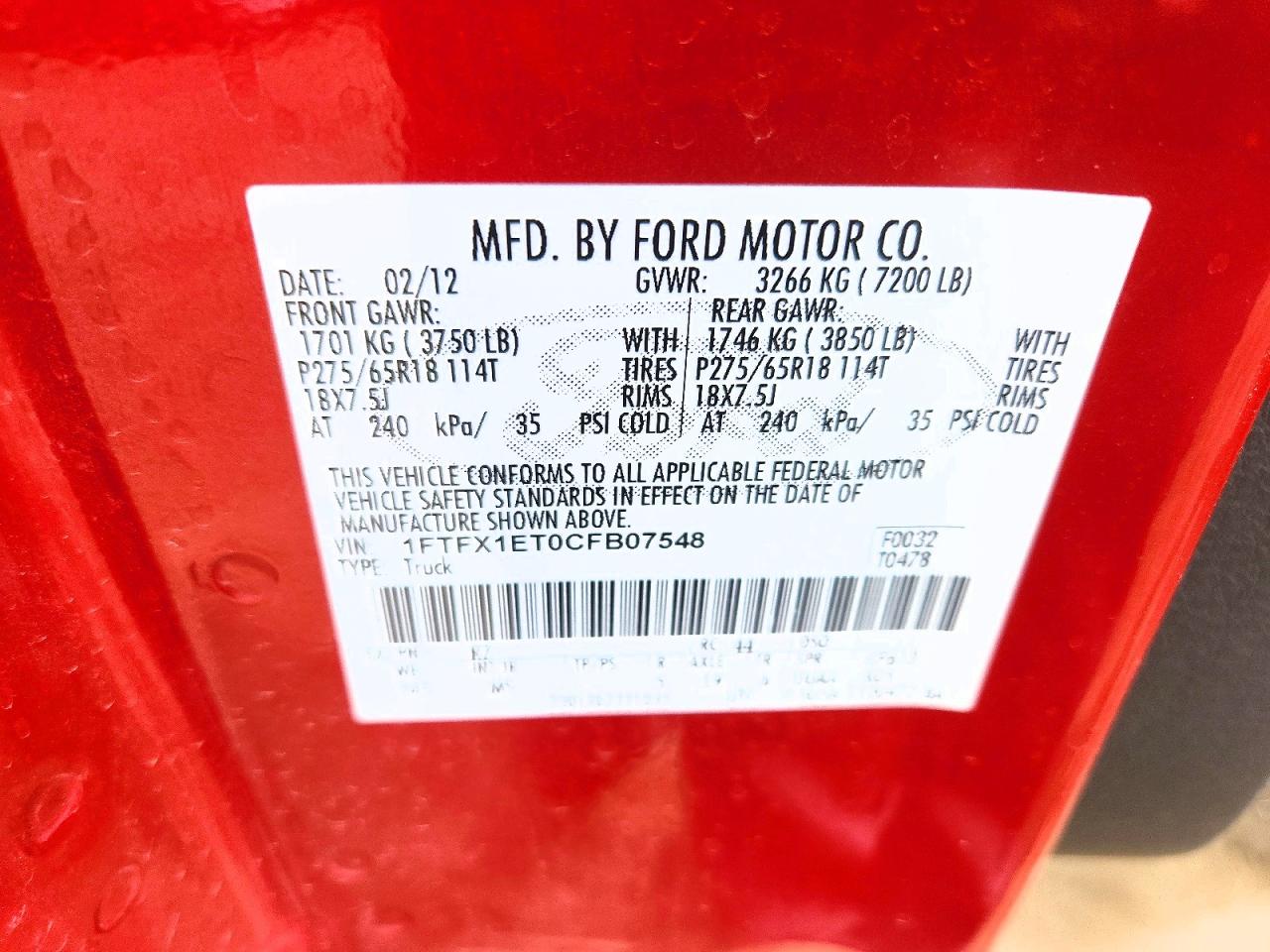 2012 FORD F150