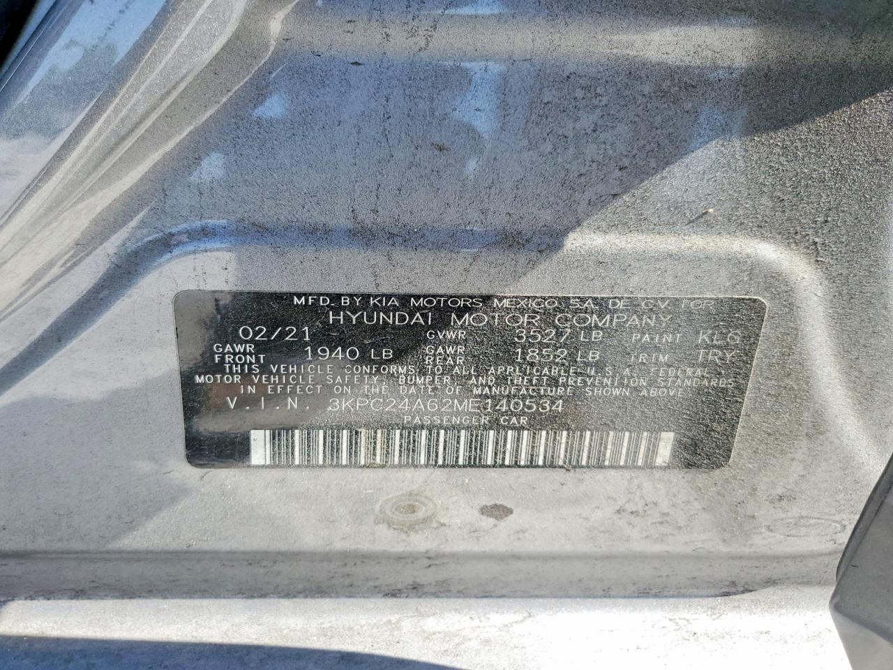 2021 HYUNDAI ACCENT