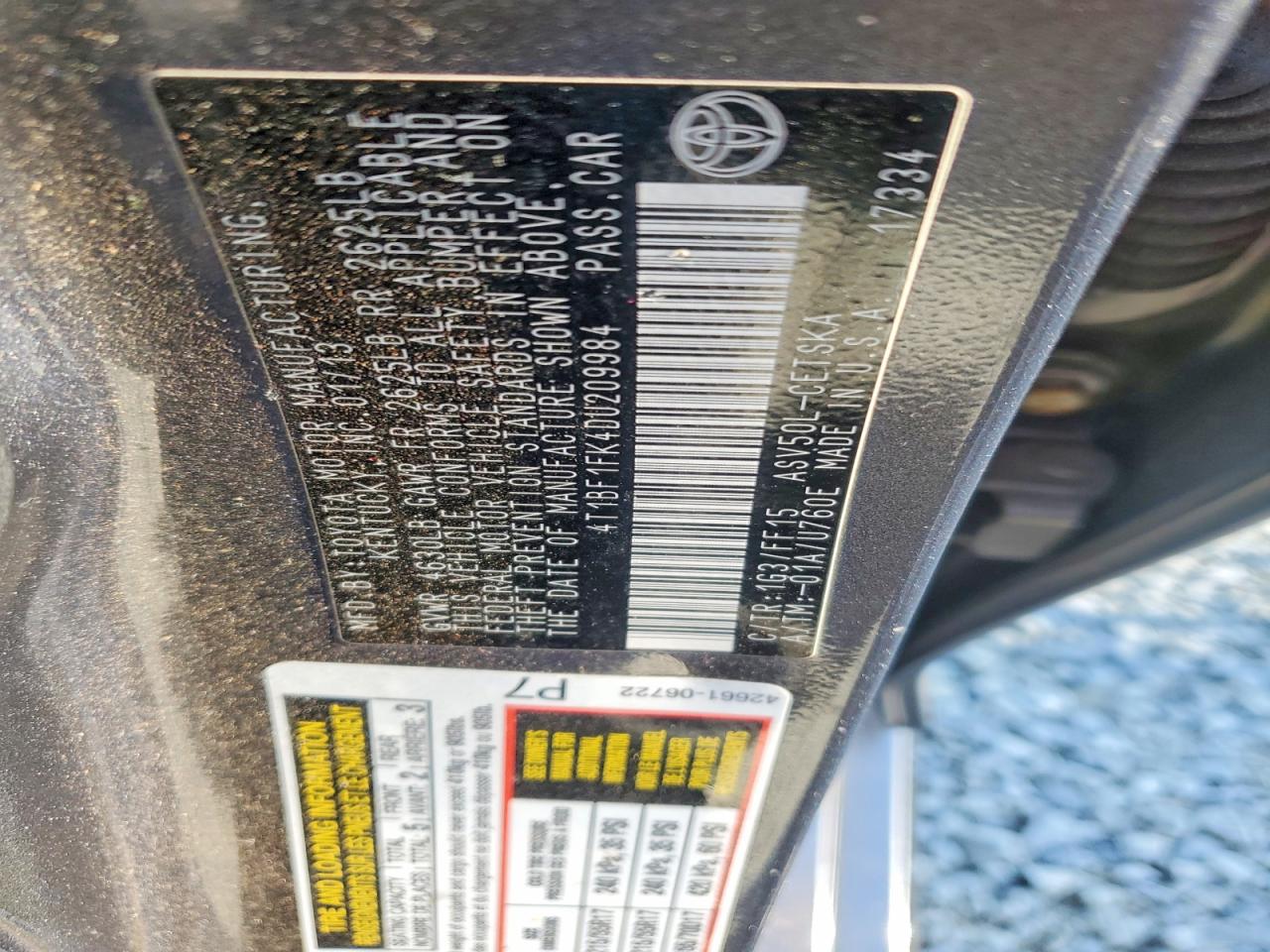 2013 TOYOTA CAMRY