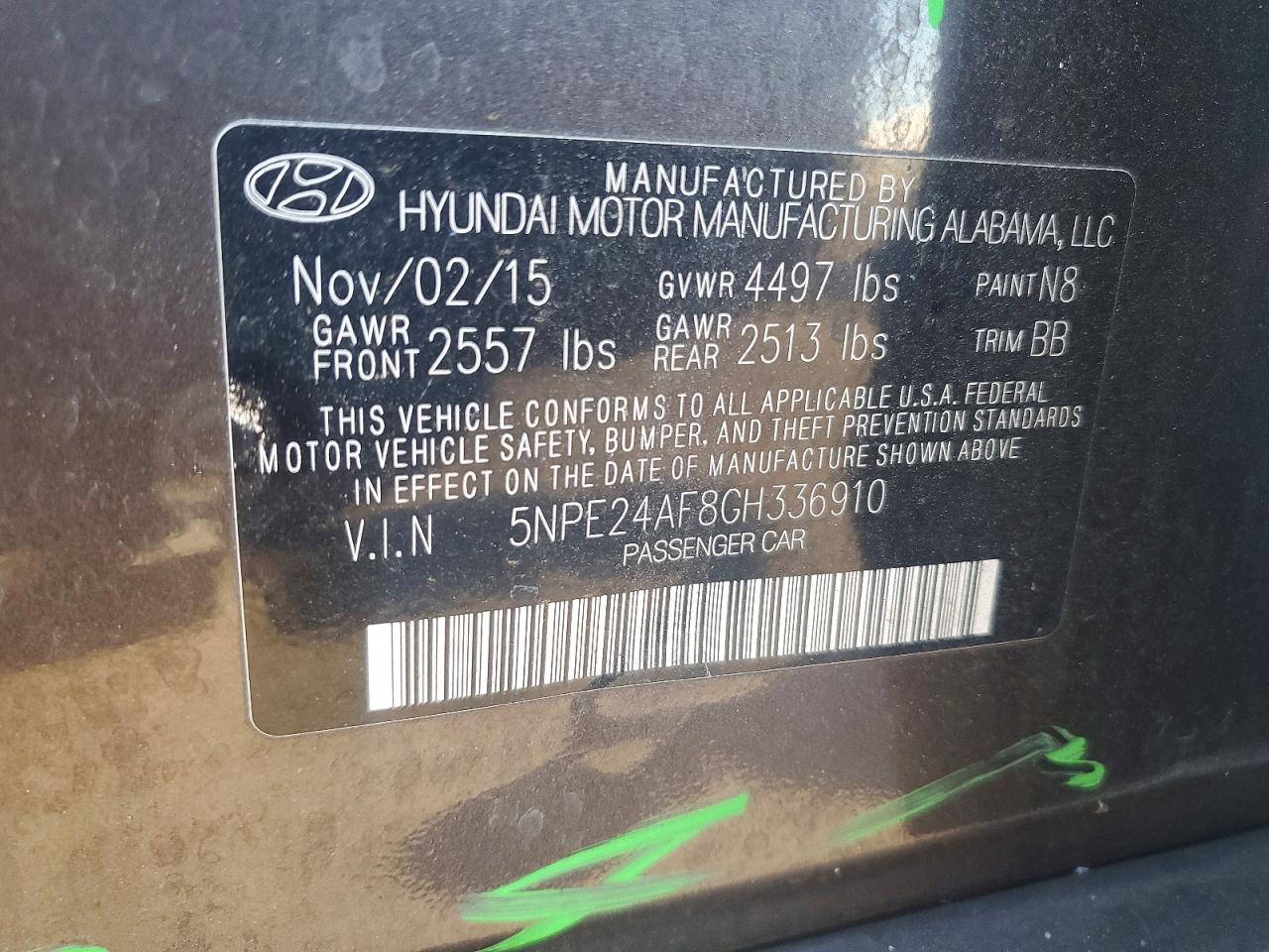2016 HYUNDAI SONATA