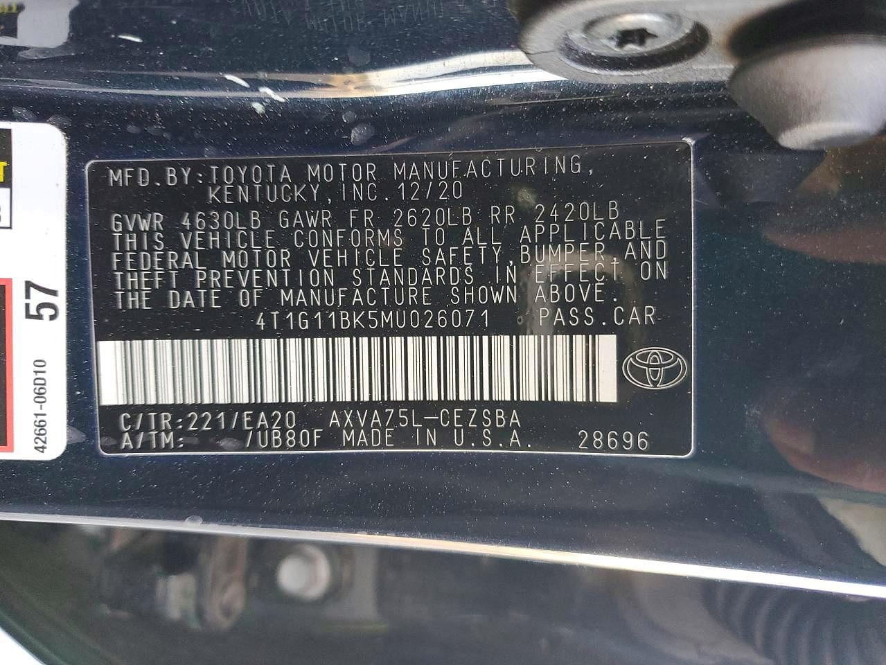 2021 TOYOTA CAMRY