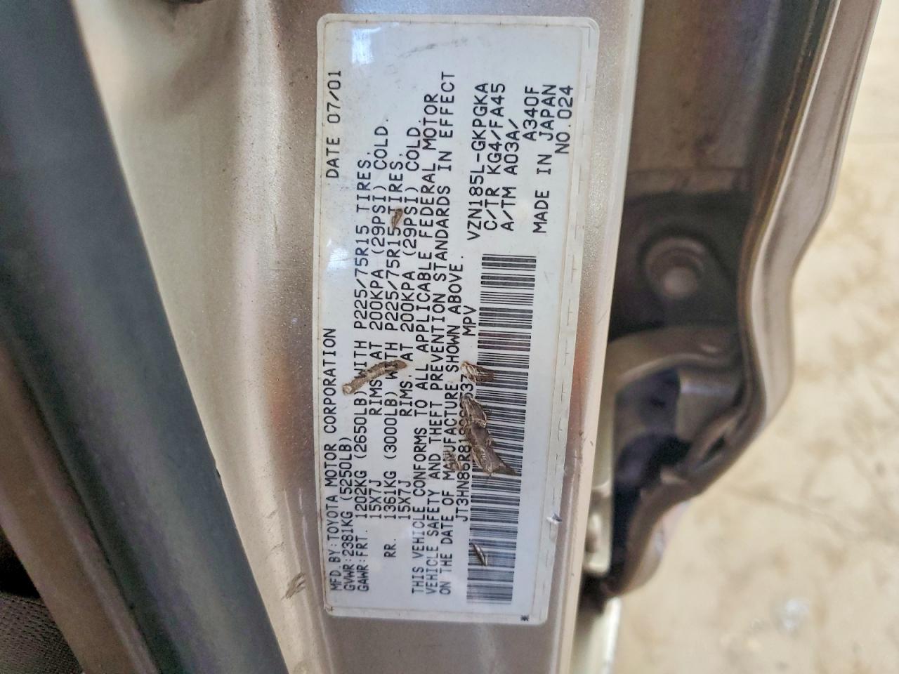 2001 TOYOTA 4RUNNER