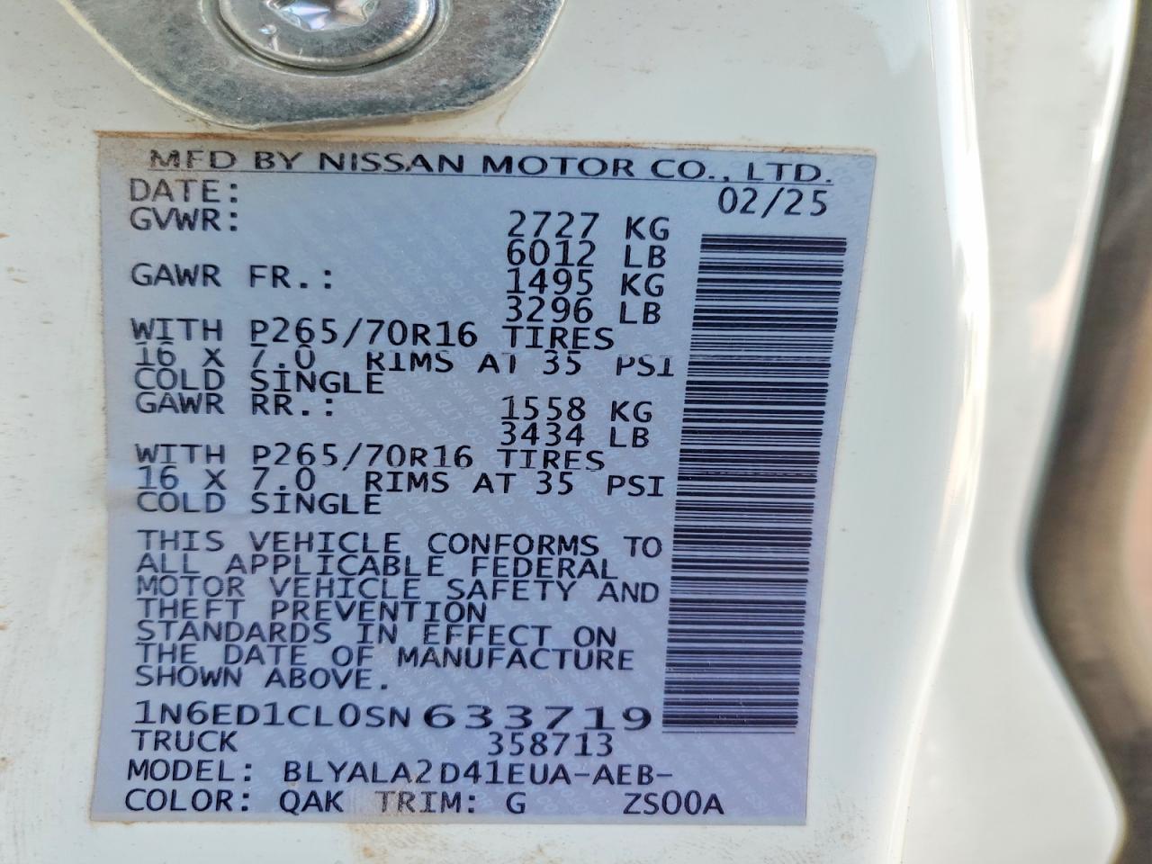 2025 NISSAN FRONTIER