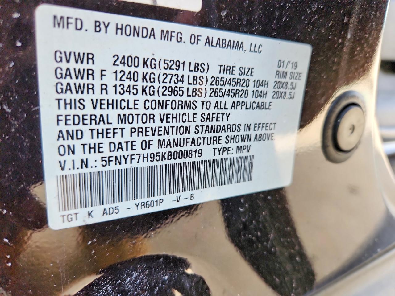 2019 HONDA PASSPORT