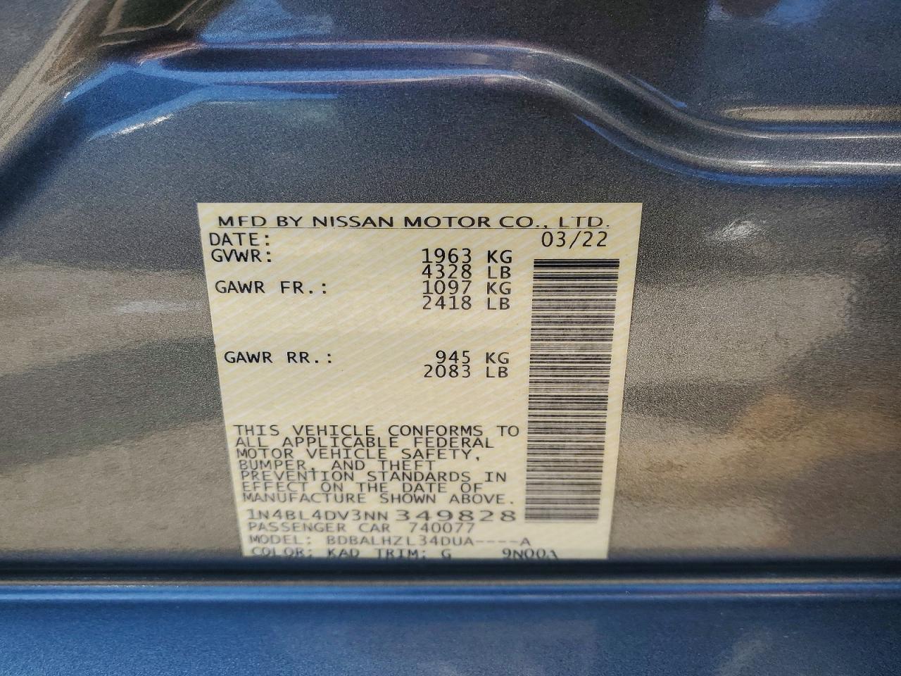 2022 NISSAN ALTIMA