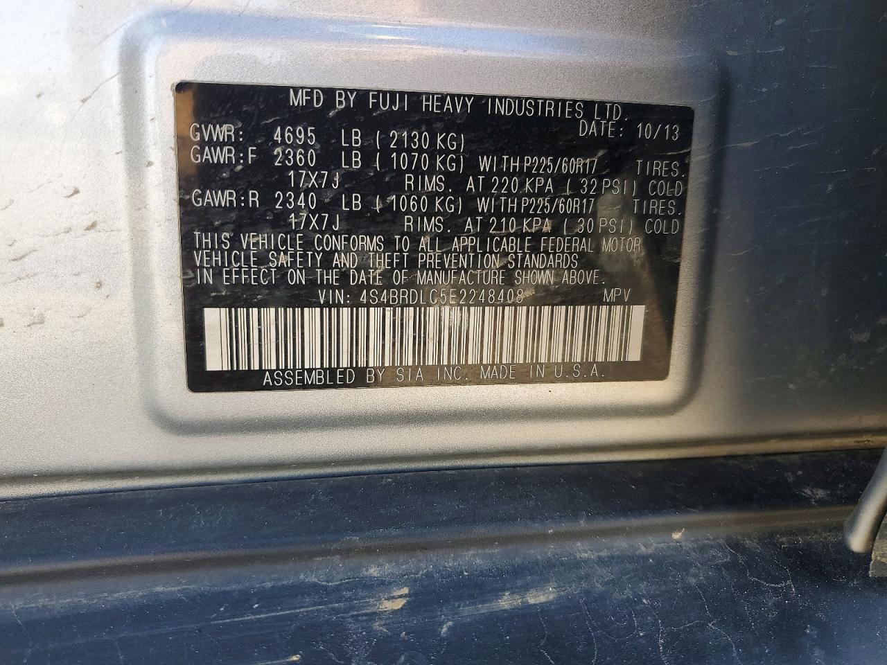 2014 SUBARU OUTBACK