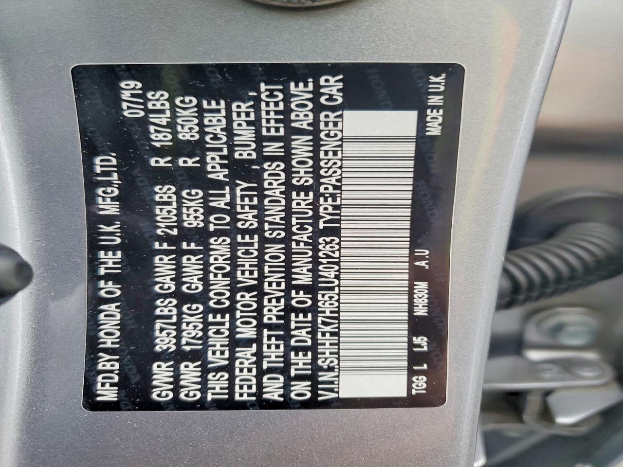 2020 HONDA CIVIC