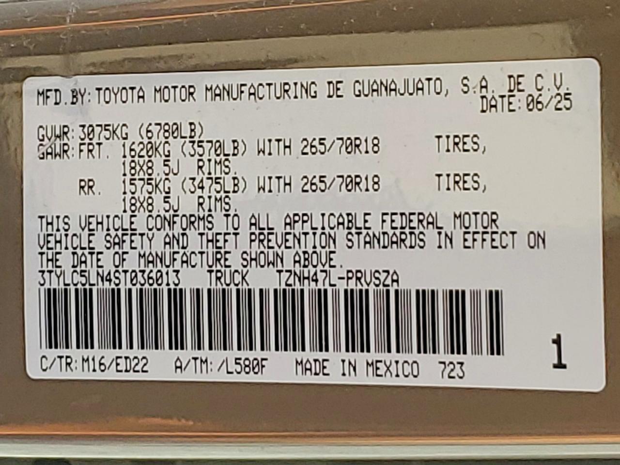 2025 TOYOTA TACOMA