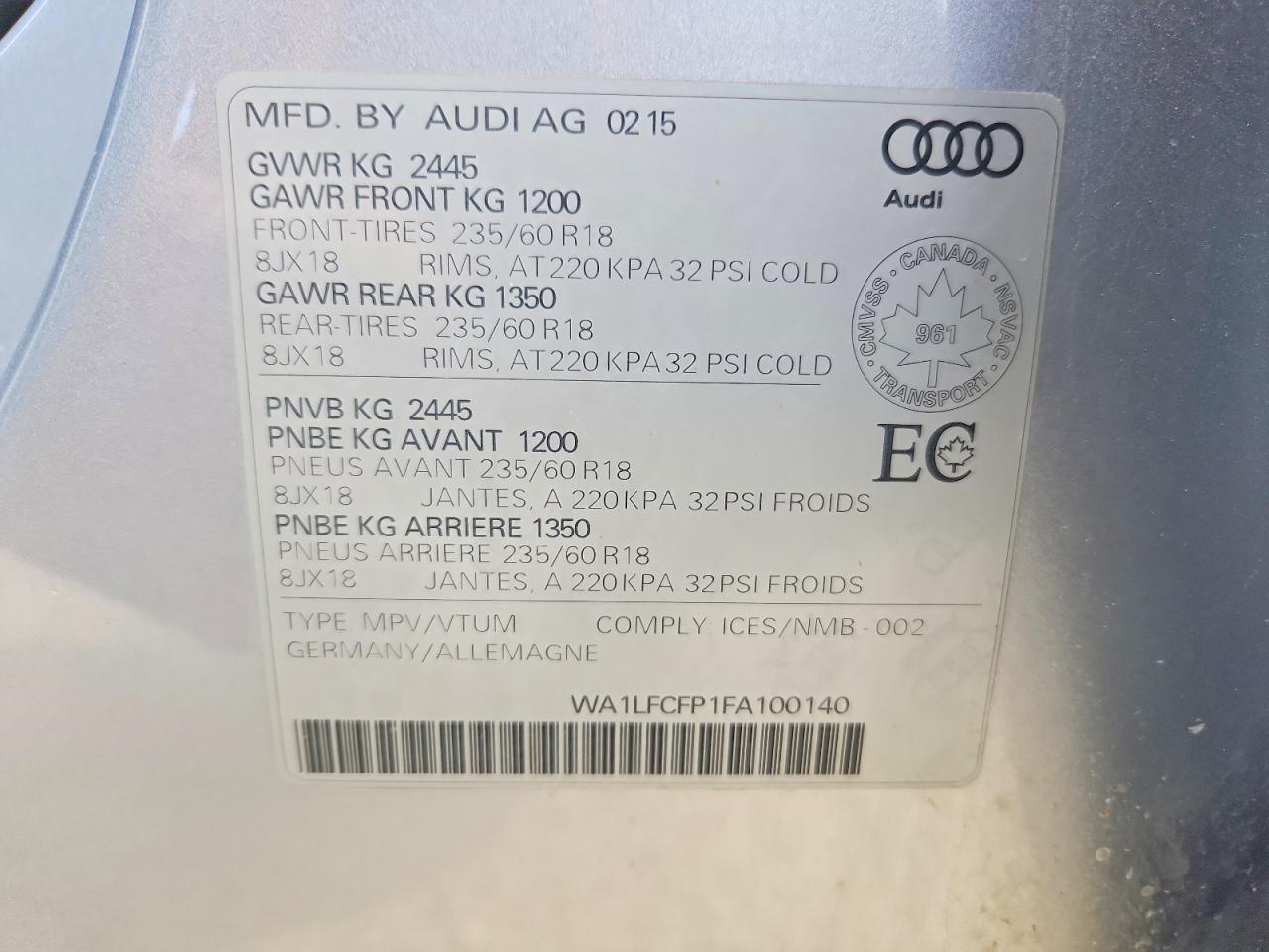 2015 AUDI Q5