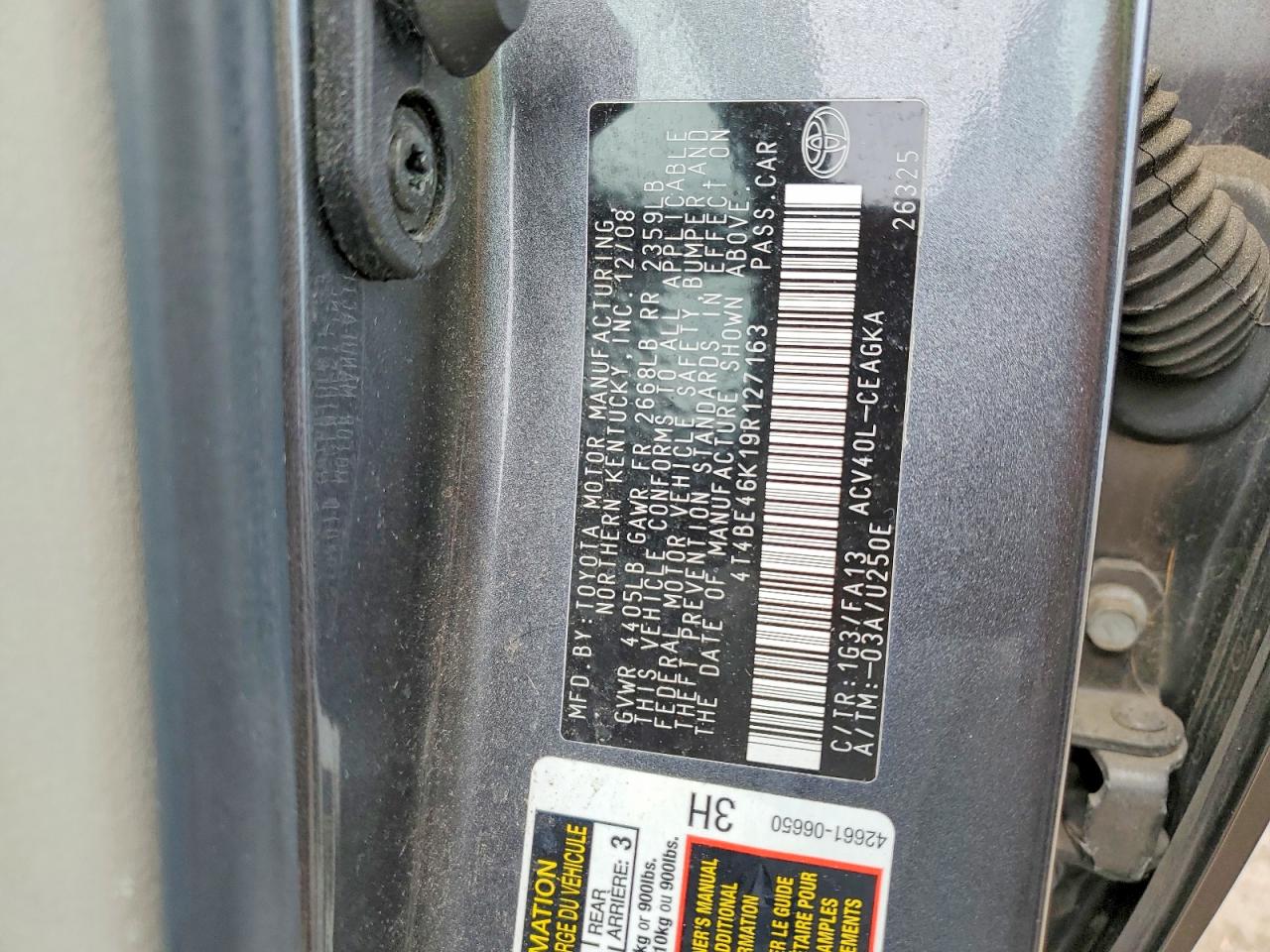 2009 TOYOTA CAMRY