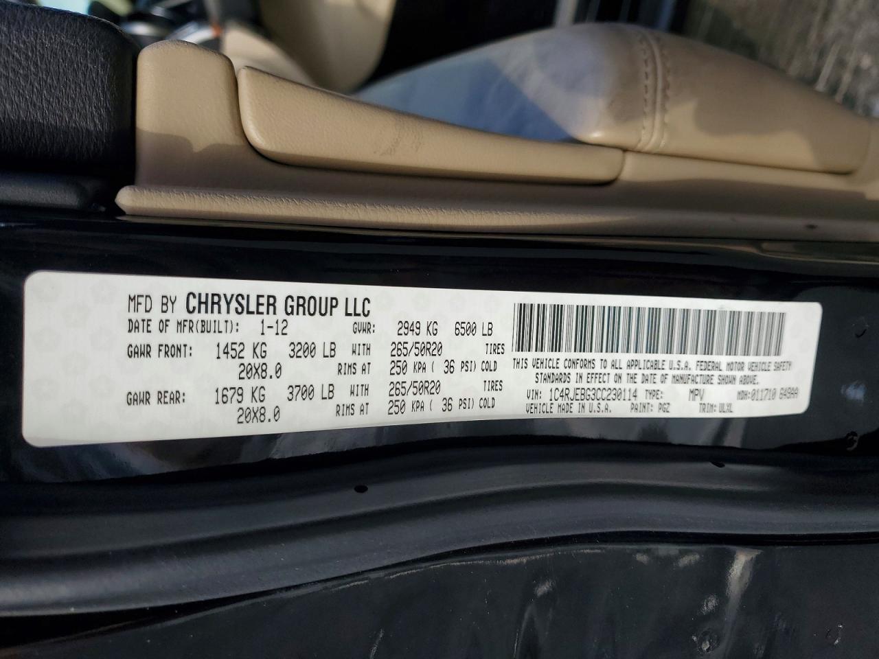 2012 JEEP CHEROKEE