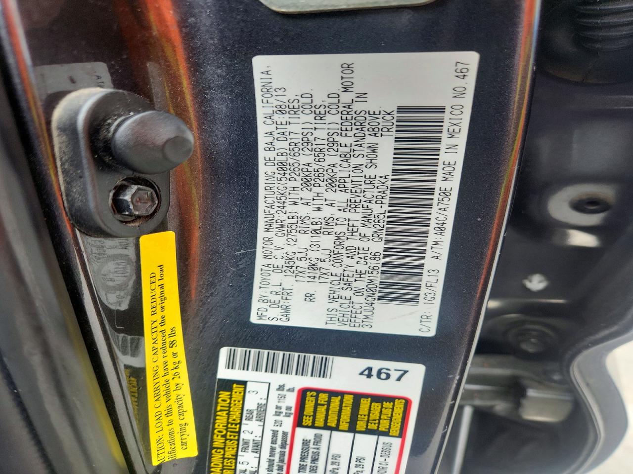 2013 TOYOTA TACOMA