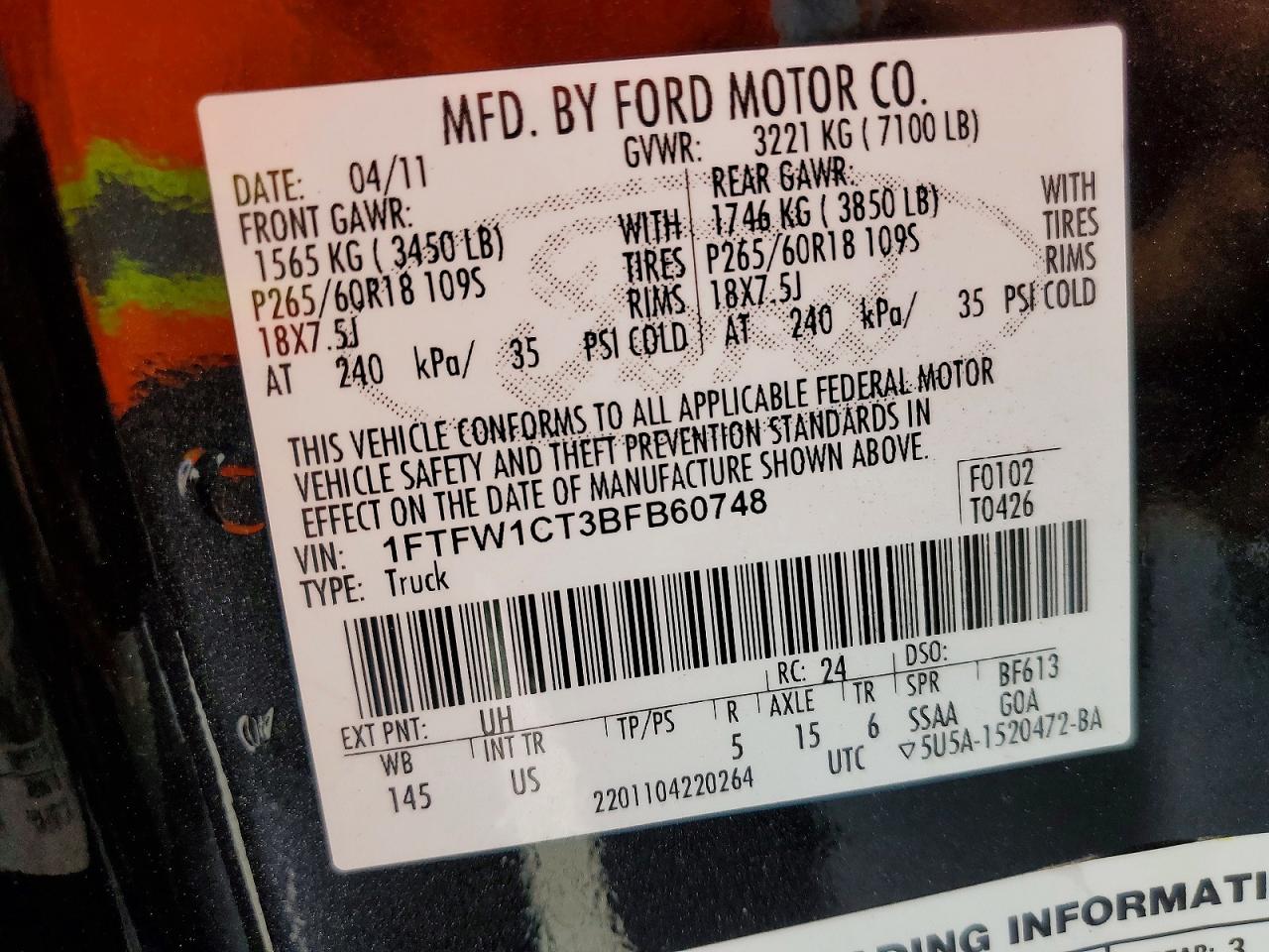 2011 FORD F150