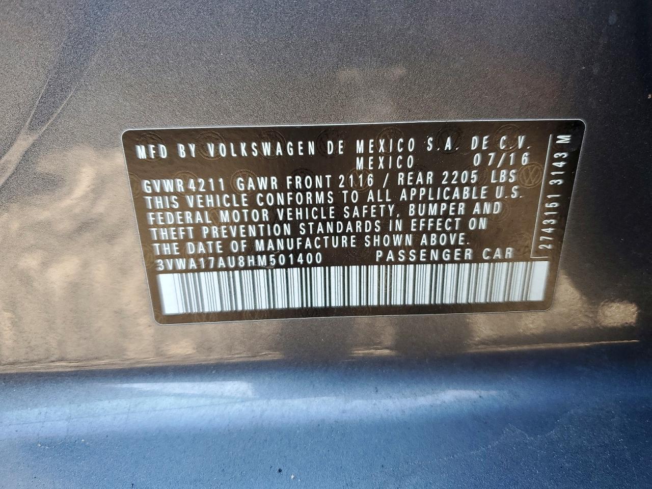 2017 VOLKSWAGEN GOLF