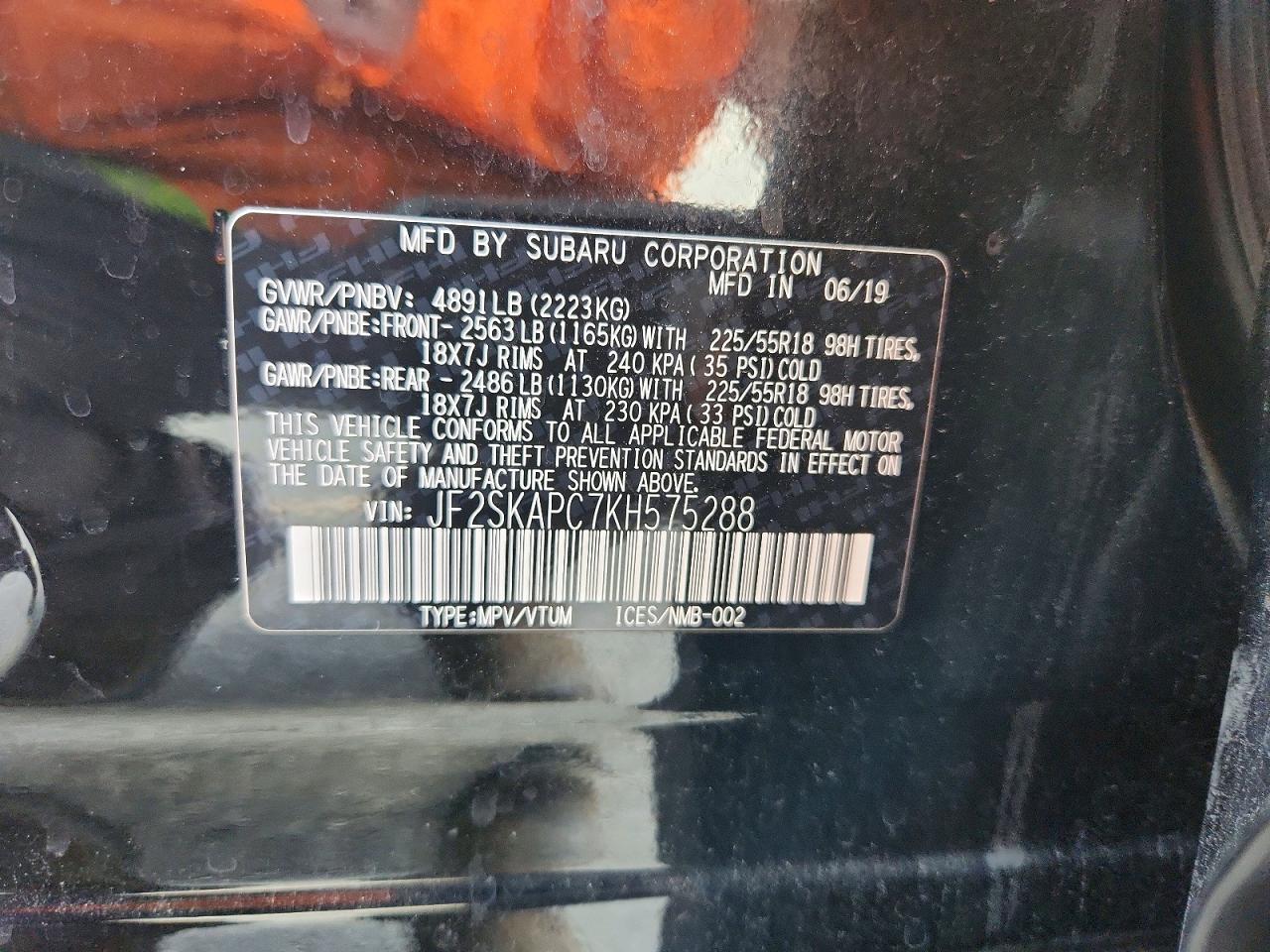 2019 SUBARU FORESTER