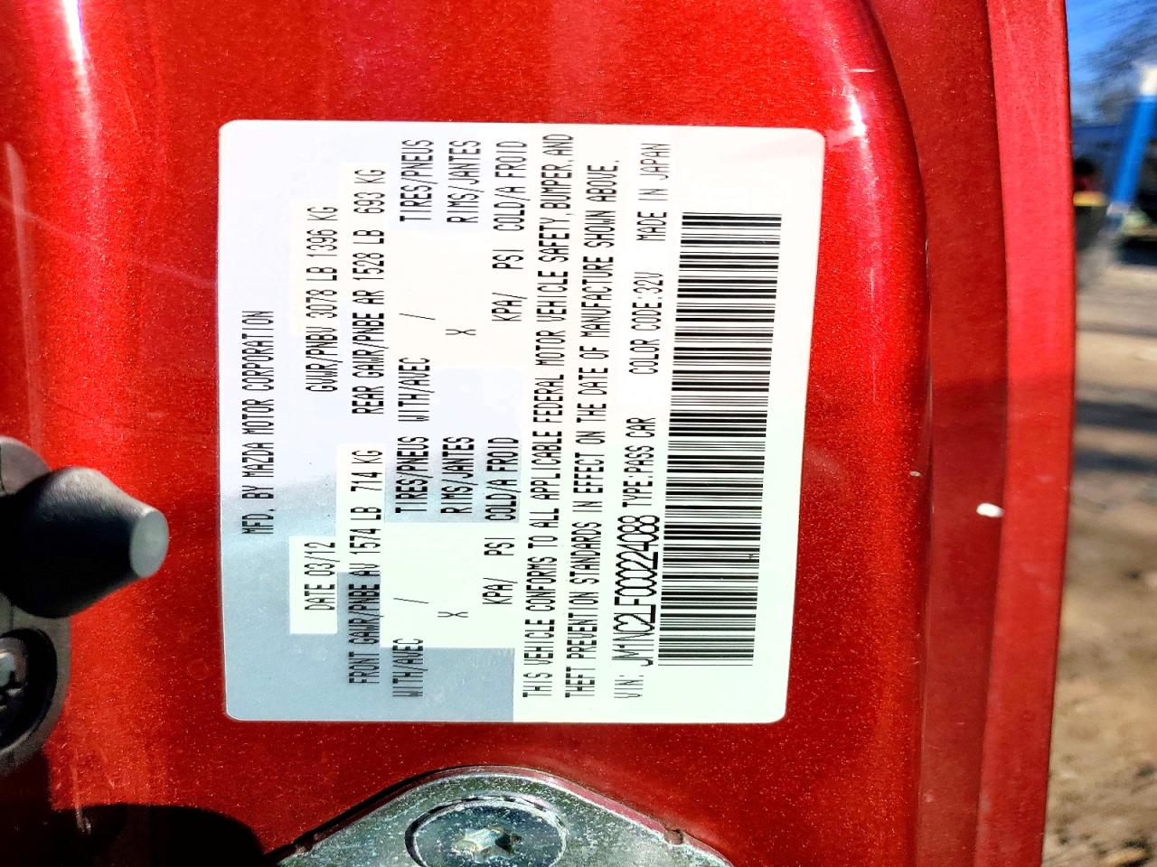 2012 MAZDA MX5