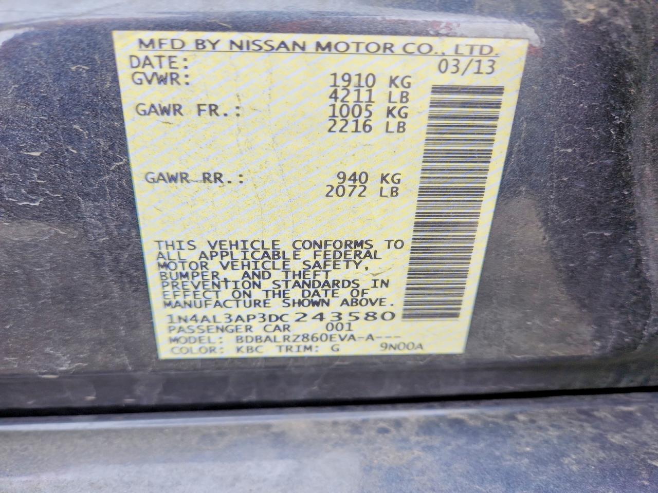 2013 NISSAN ALTIMA