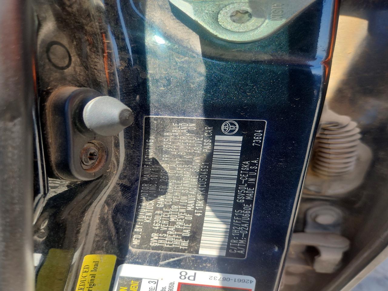 2012 TOYOTA CAMRY