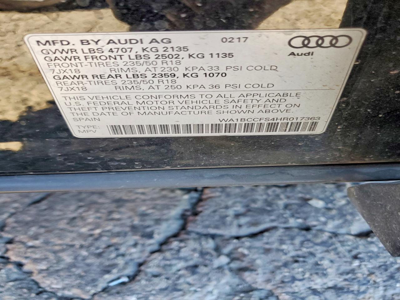 2017 AUDI Q3