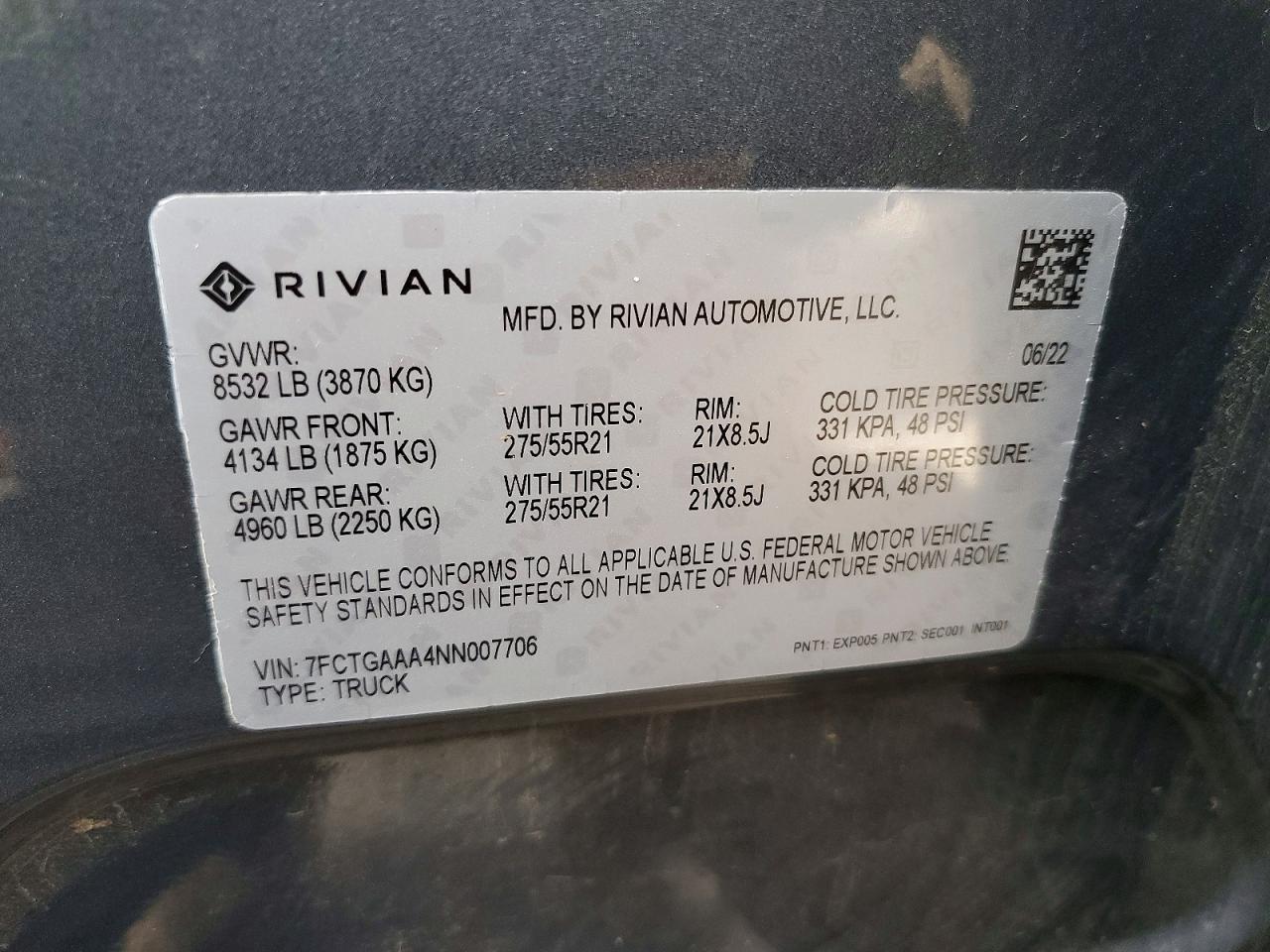 2022 RIVIAN RIT