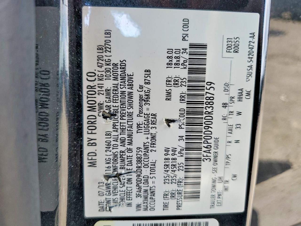 2013 FORD FUSION