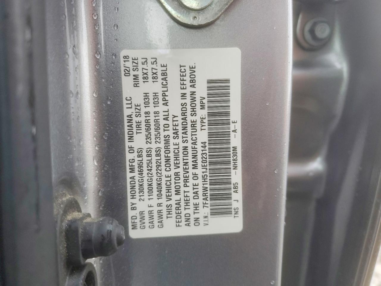 2018 HONDA CRV