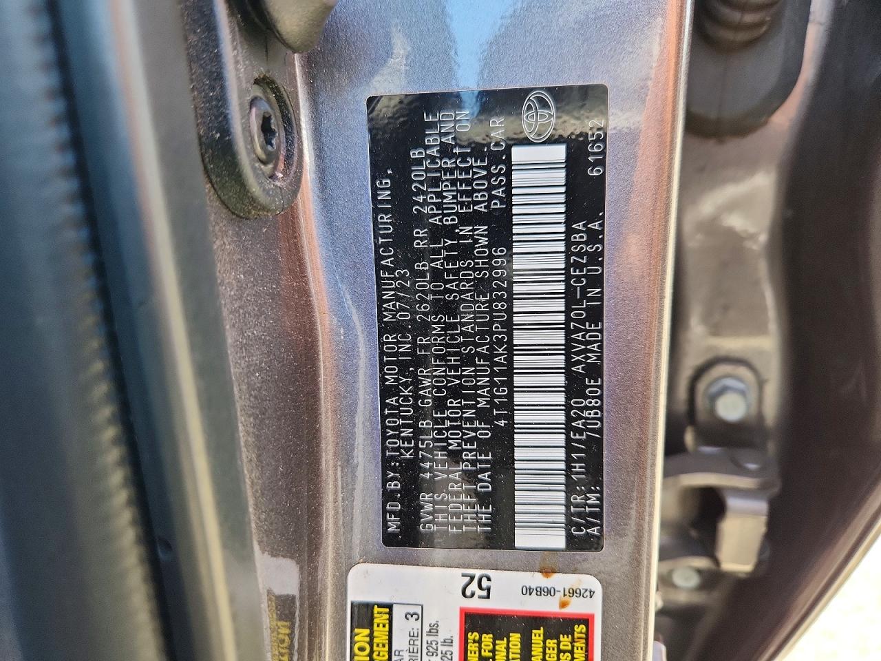 2023 TOYOTA CAMRY