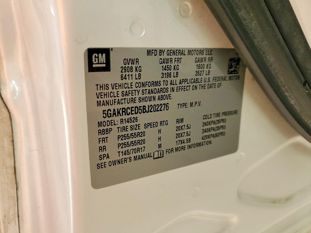 2011 BUICK ENCLAVE