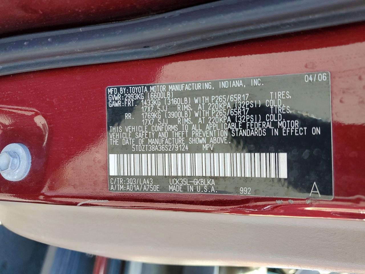 2006 TOYOTA SEQUOIA