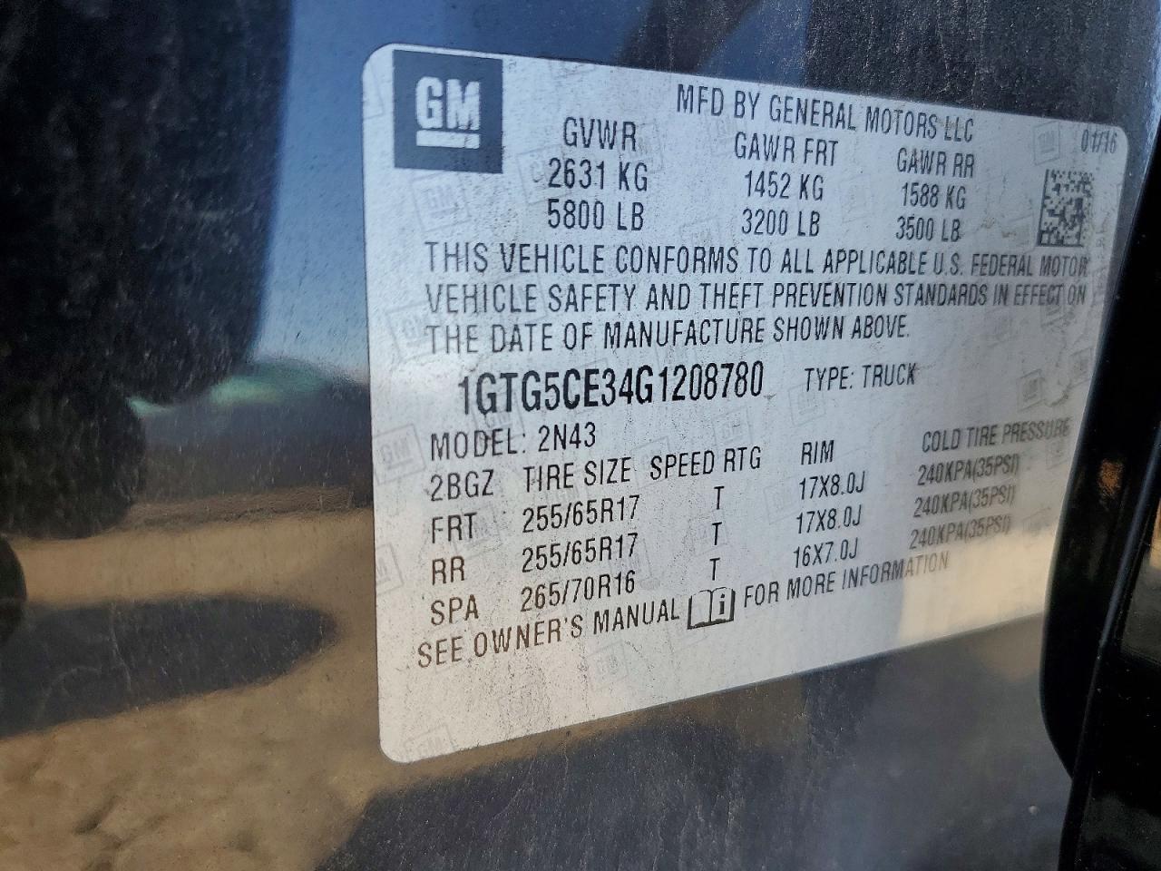 2016 GMC CANYON