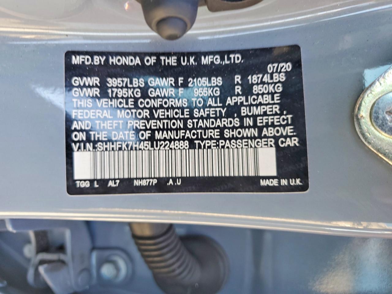 2020 HONDA CIVIC