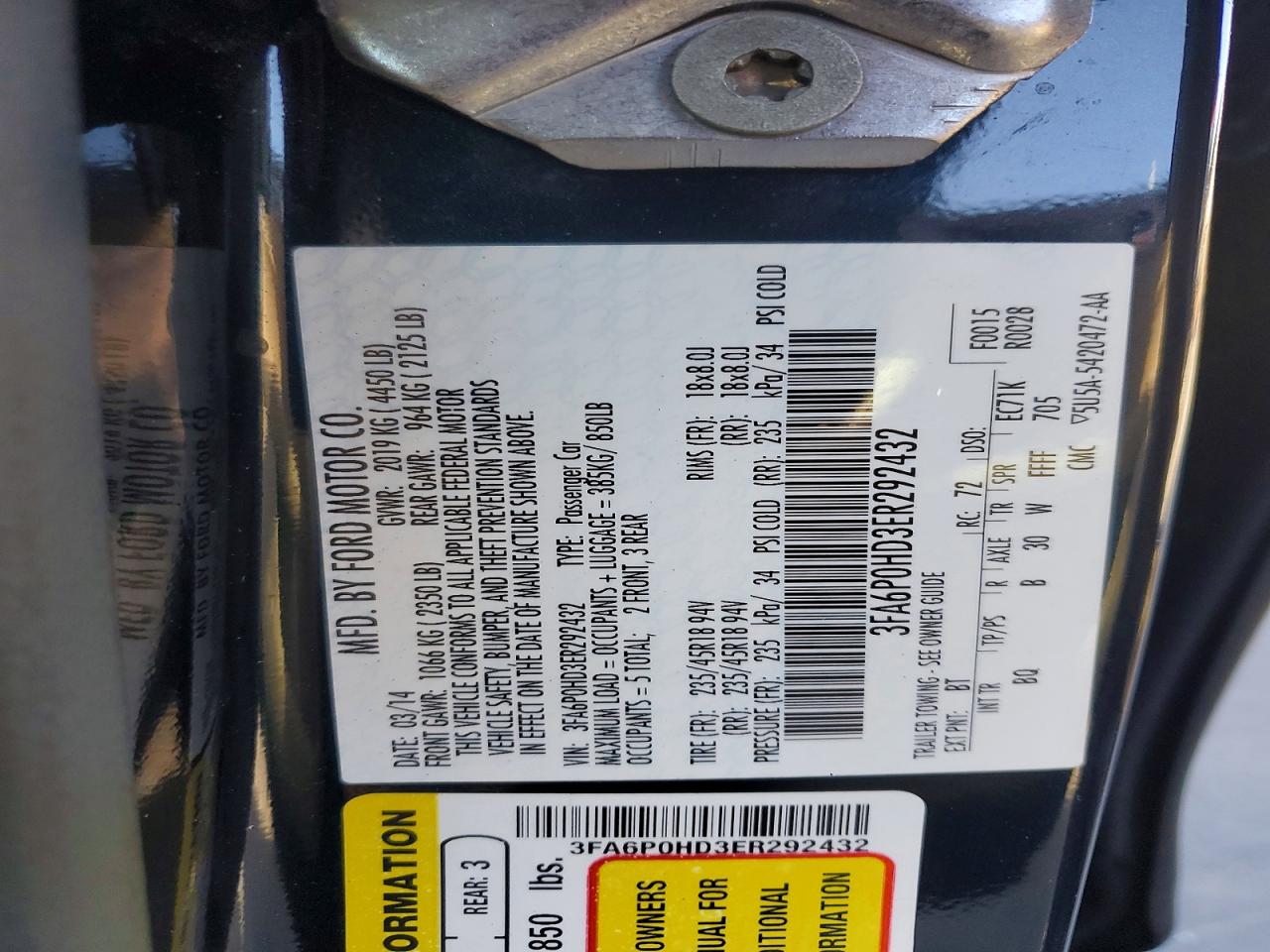 2014 FORD FUSION