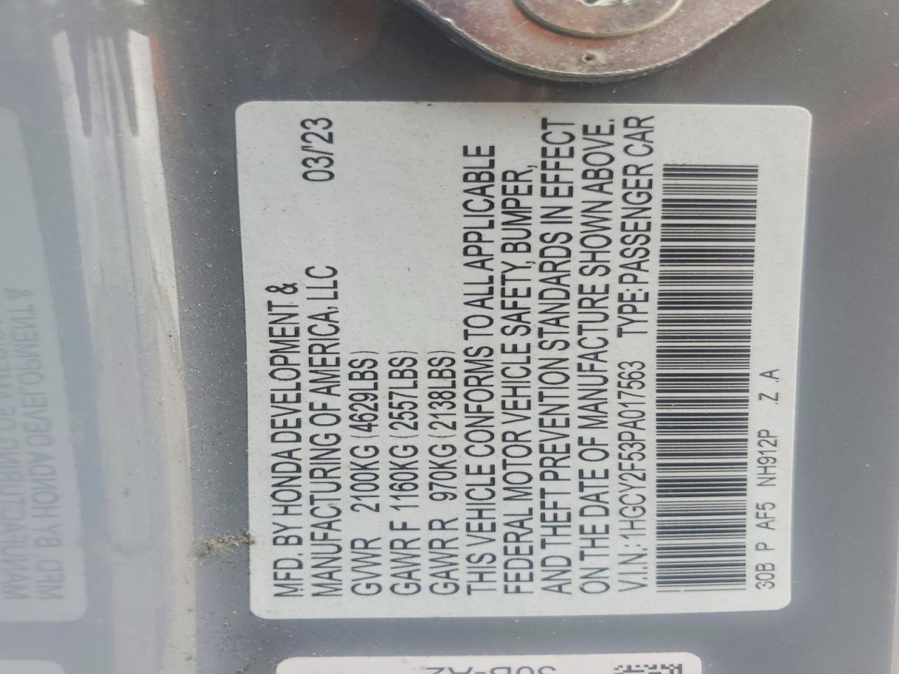 2023 HONDA ACCORD