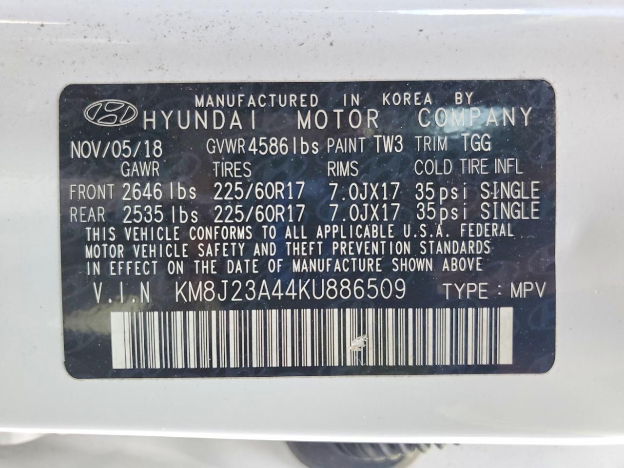 2019 HYUNDAI TUCSON