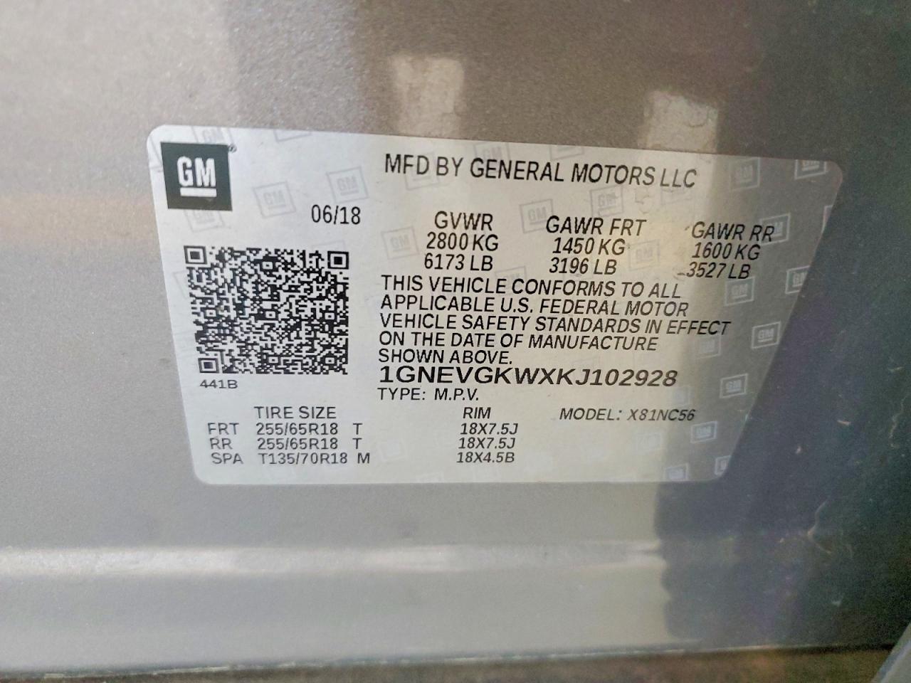 2019 CHEVROLET TRAVERSE