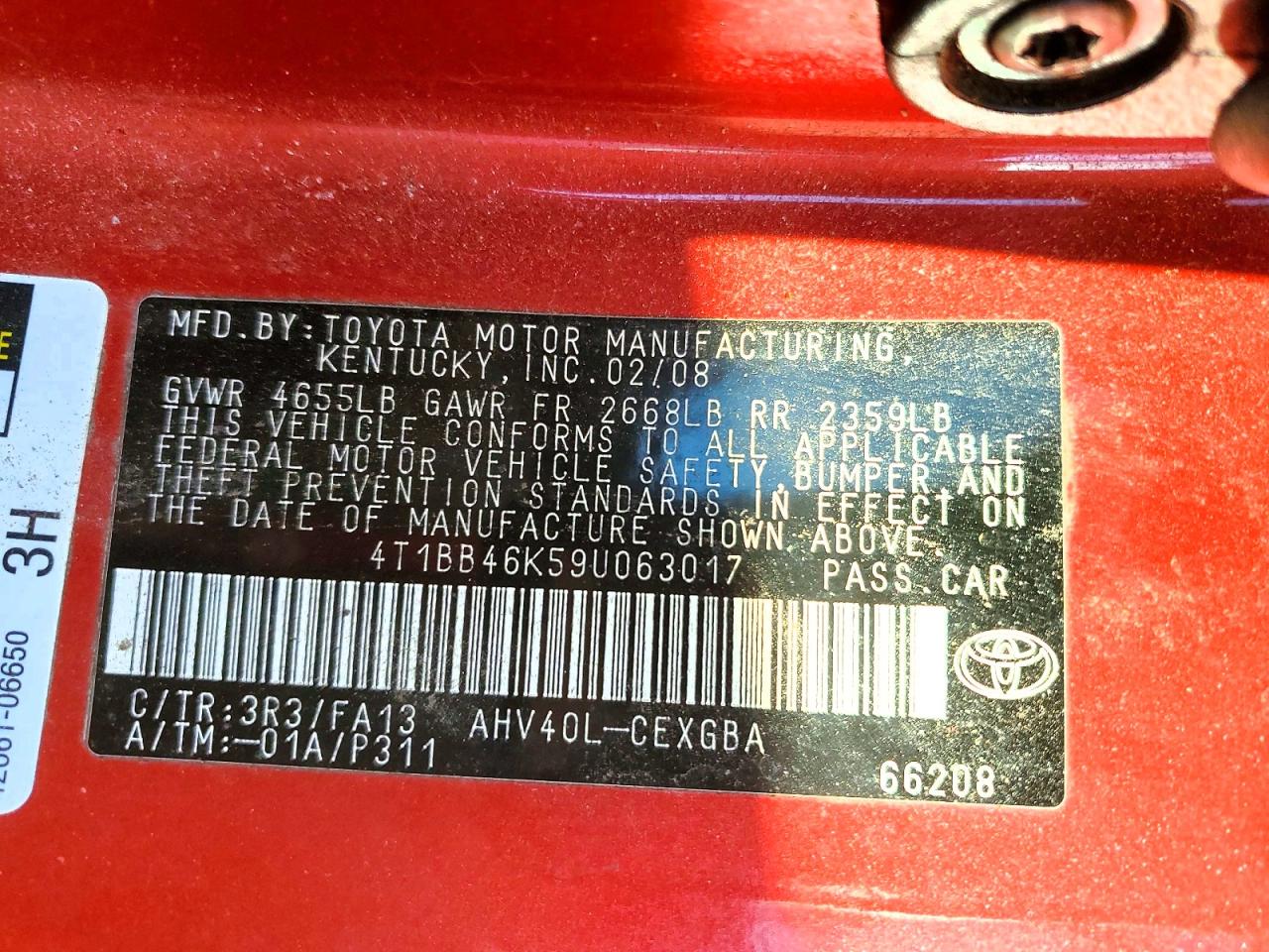 2009 TOYOTA CAMRY SOLA