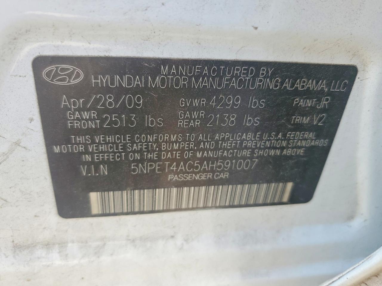 2010 HYUNDAI SONATA
