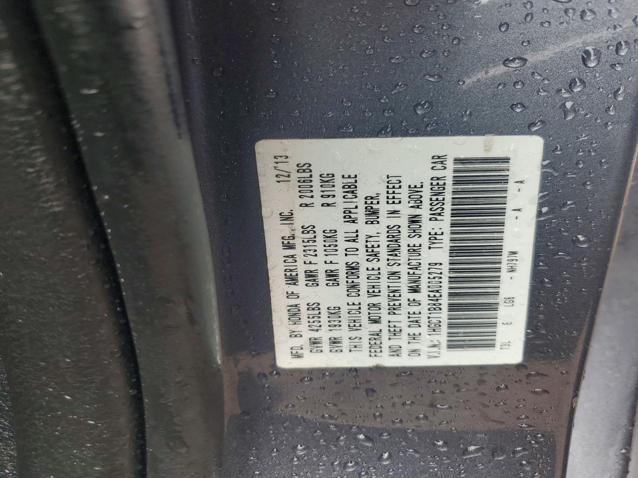 2014 HONDA ACCORD