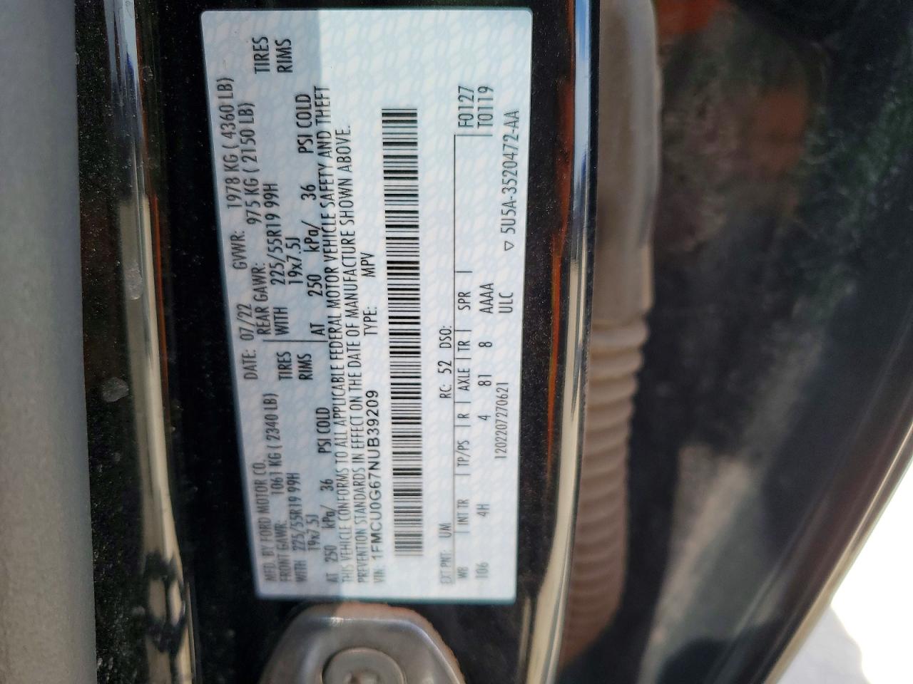 2022 FORD ESCAPE