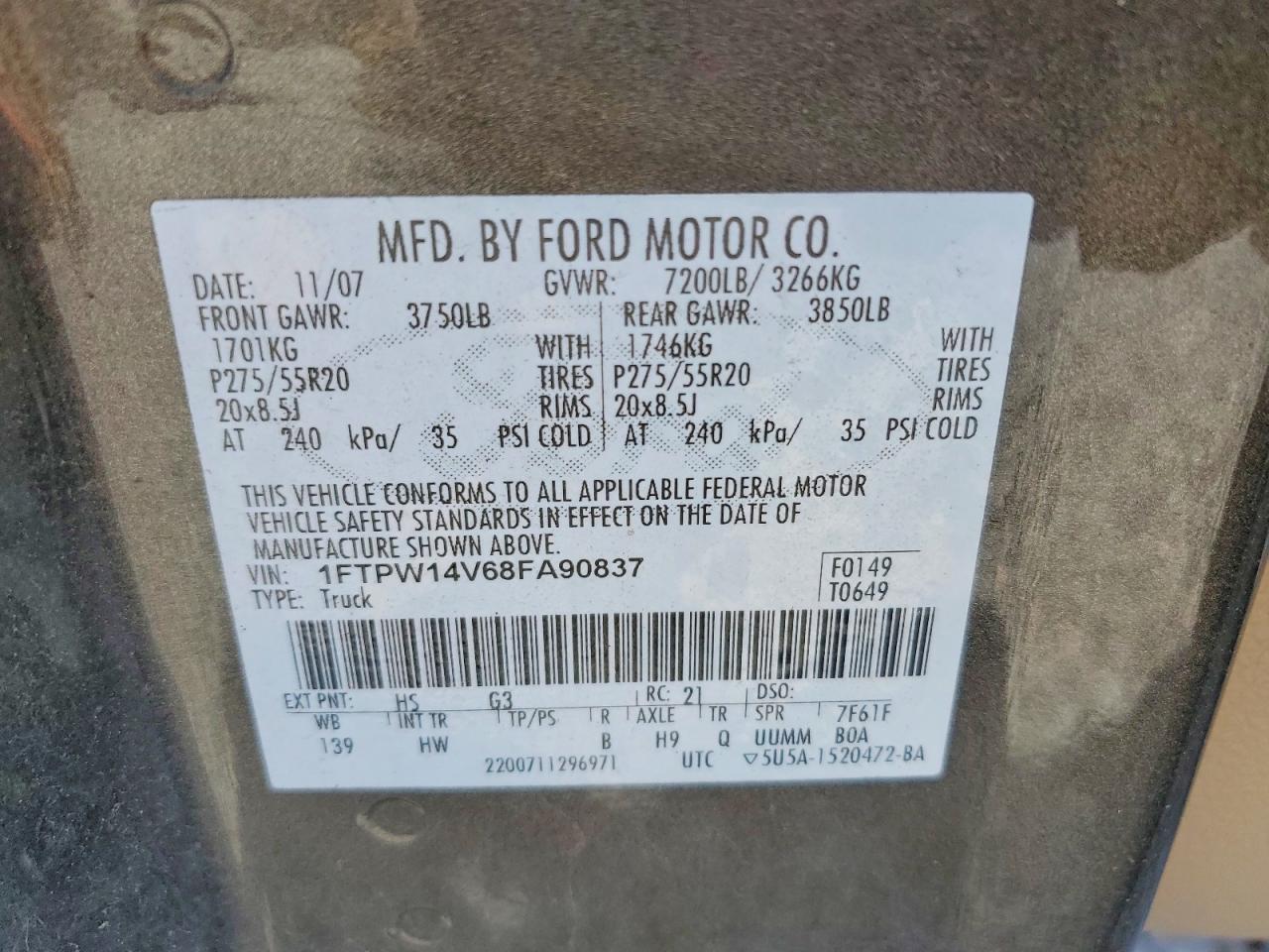 2008 FORD F150