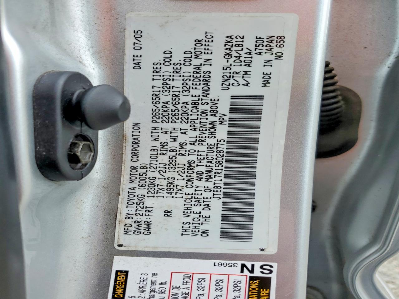 2005 TOYOTA 4RUNNER