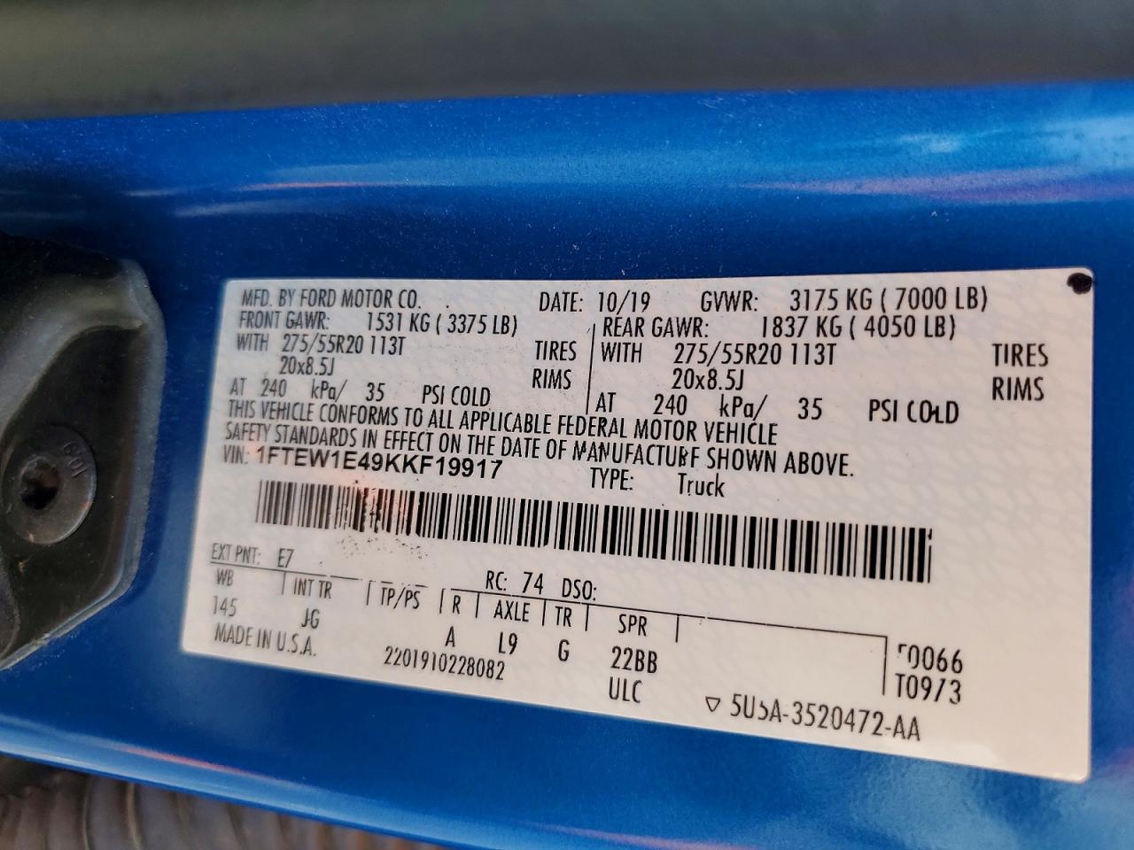 2019 FORD F150