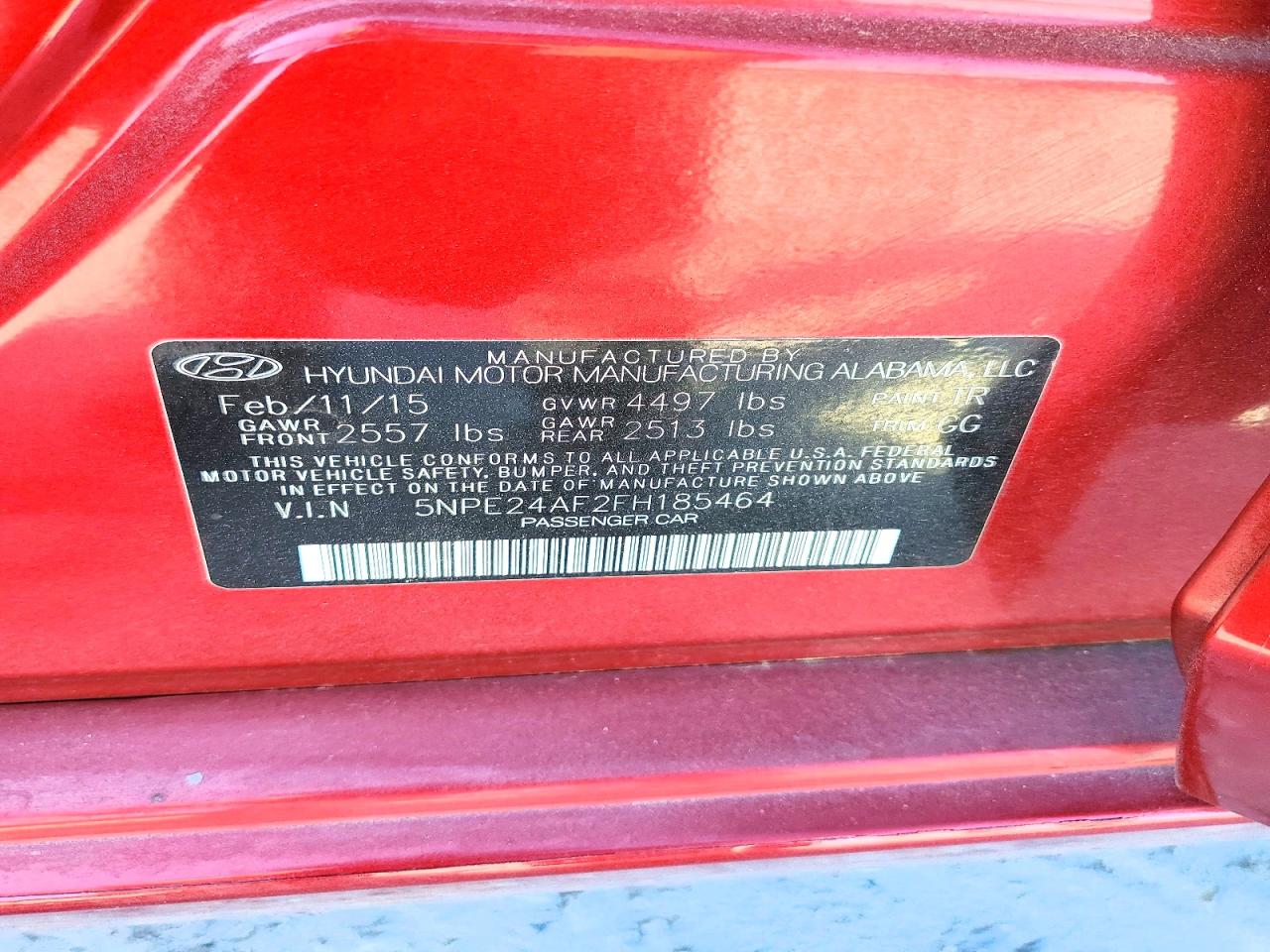 2015 HYUNDAI SONATA